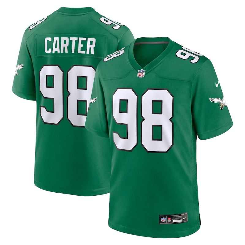 None Jalen Carter Record-Breaker PHI Eagles Elite Jersey Football Appa