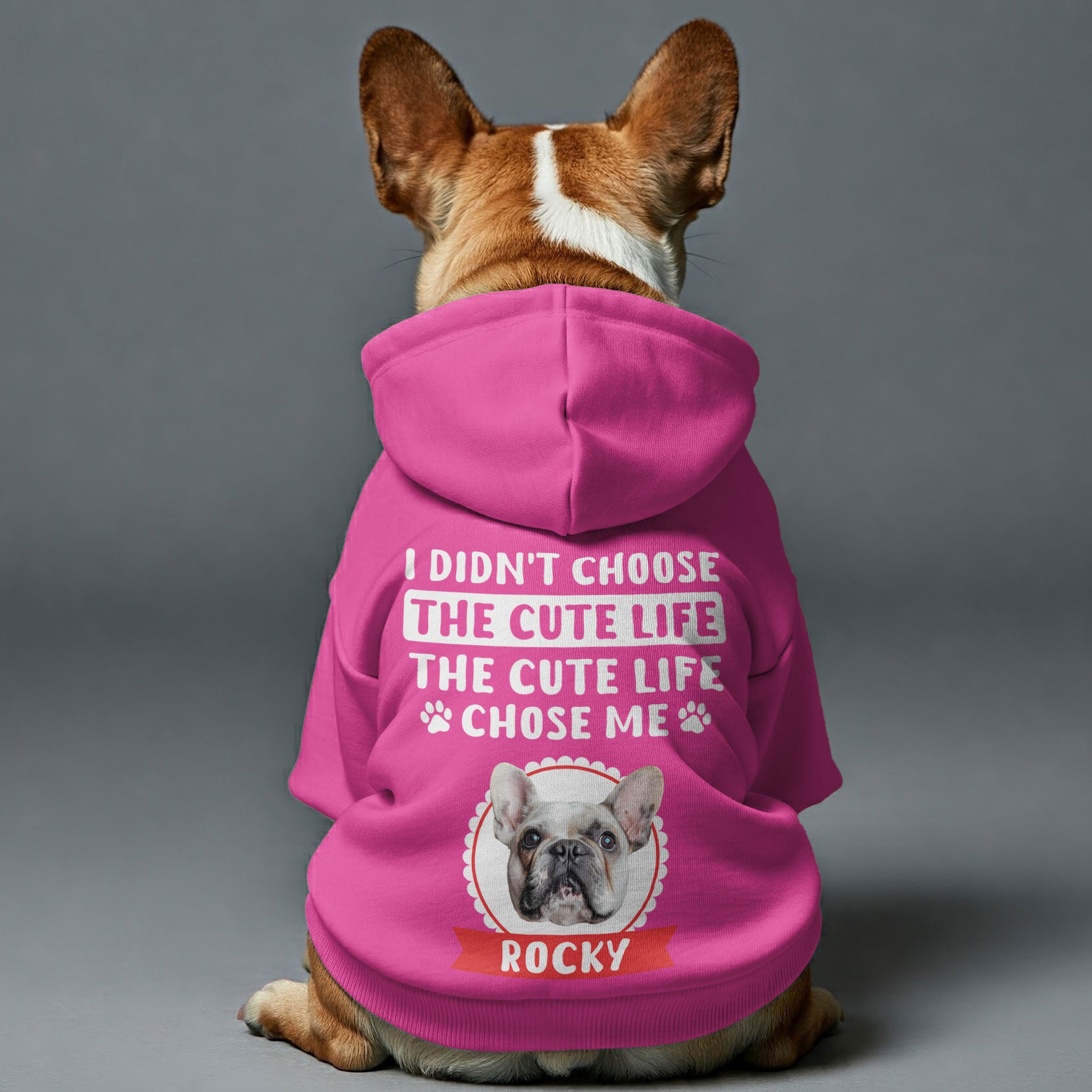 The cute life - Personalized French Bulldog hoodies with funny quotes, custom name, and a photo of your Frenchie – Stylish, Cozy, and Premium 100% Cotton