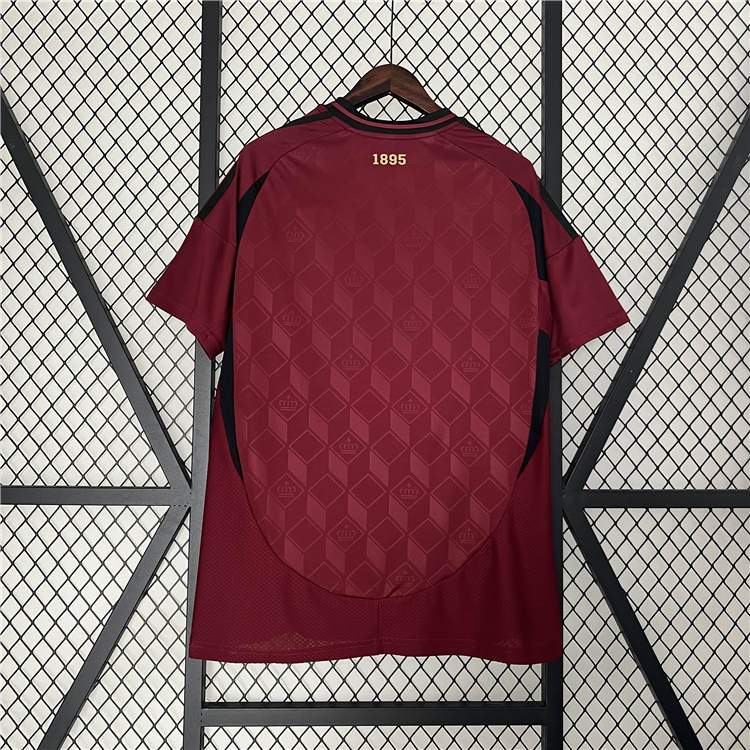 UEFA Euro 2024 Belgium Home Brown Football Shirt Soccer Jersey -