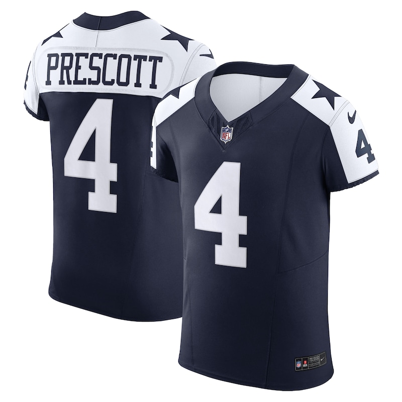 None Dak Prescott Record-Breaker DAL Cowboys Professional Jersey