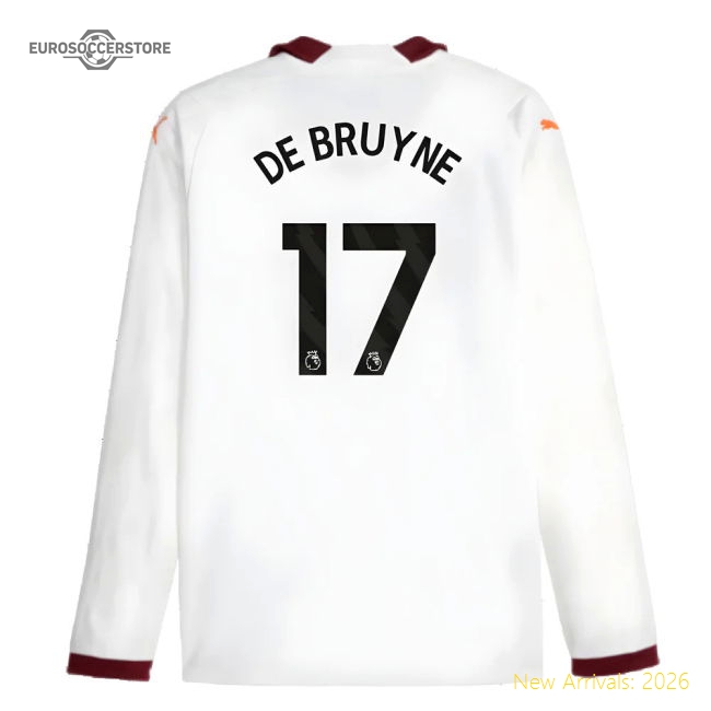 Top-Grade 2023-2024 Man City Long Sleeve Away Shirt DE BRUYNE 17