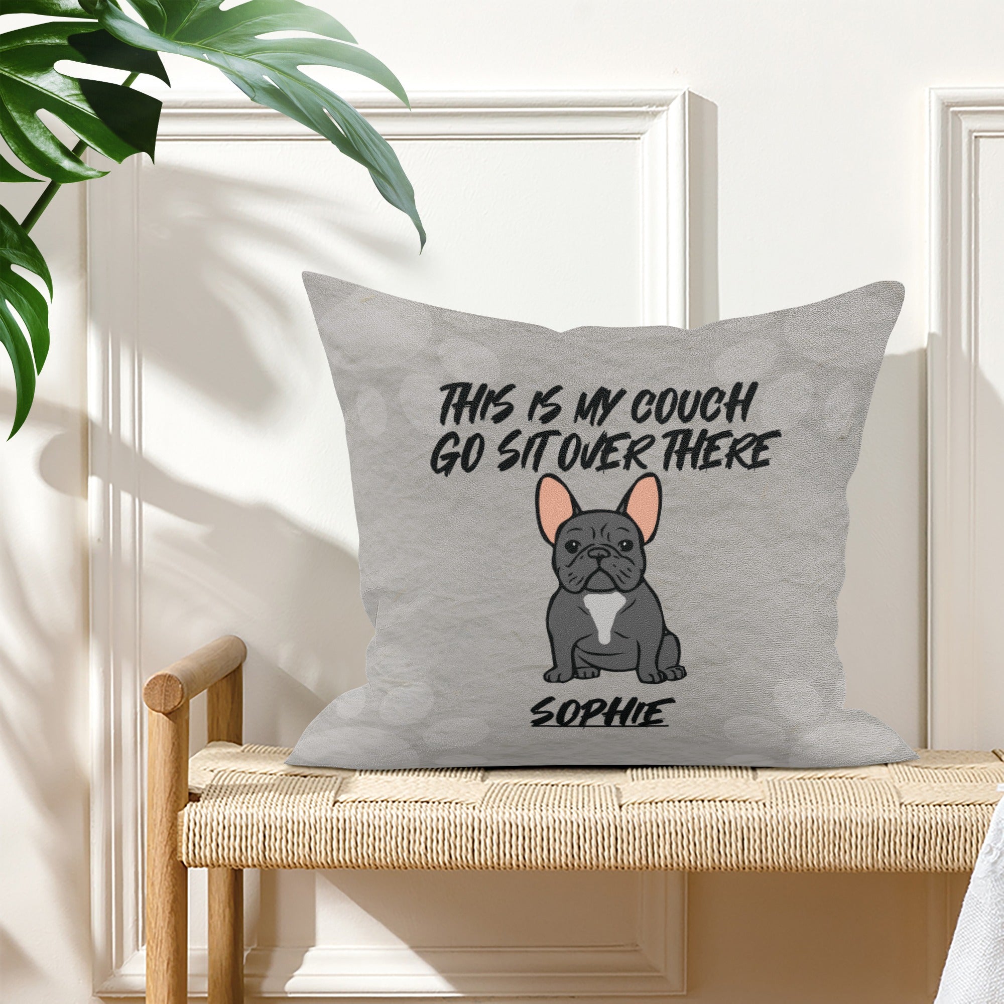 French Bulldog My Couch Custom Pillow With Frenchie Name Durable Dog Item