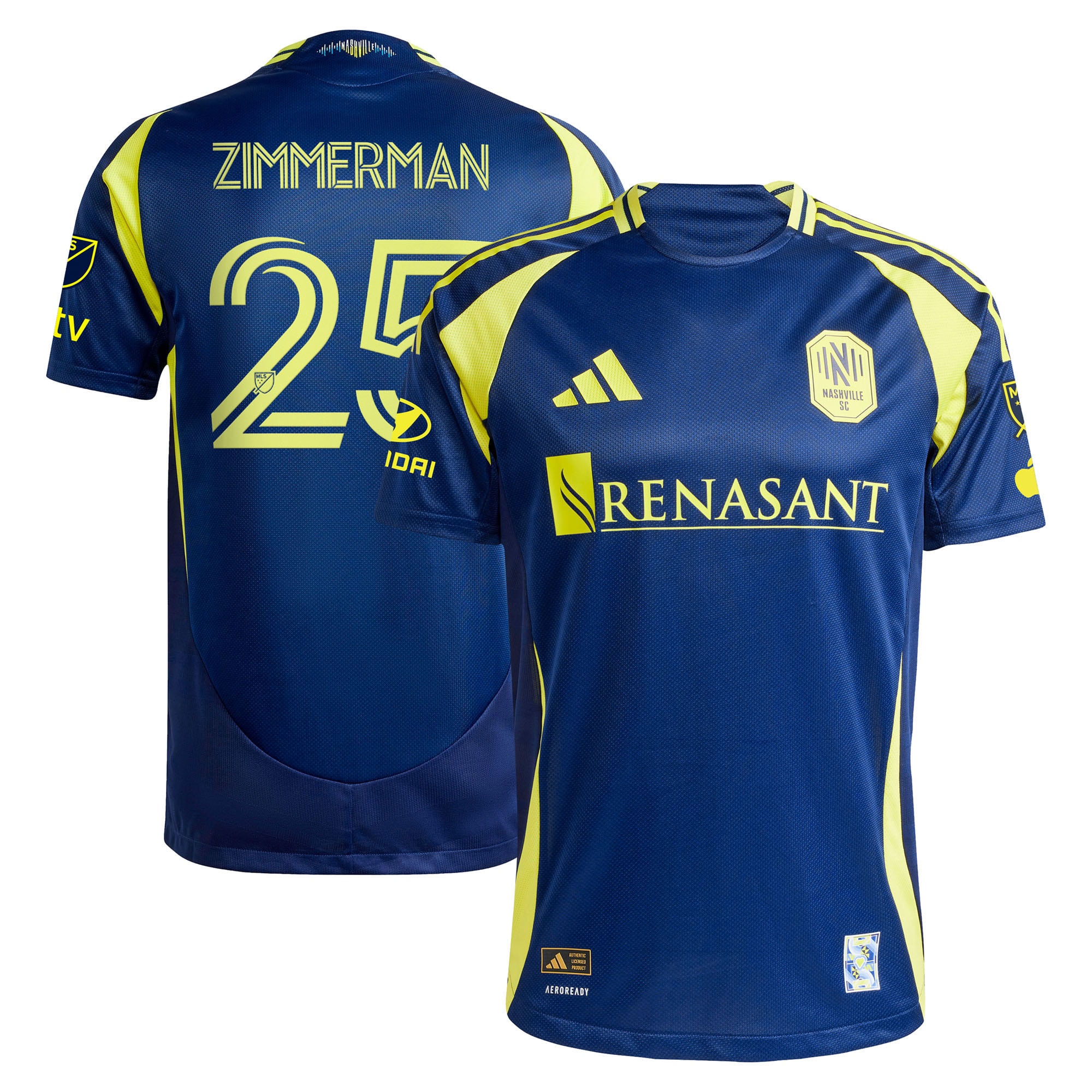 [SJH] Women's Walker Zimmerman Nashville SC 2025 The Heart Of Nashville Kit Authentic Player Jersey - Navy
