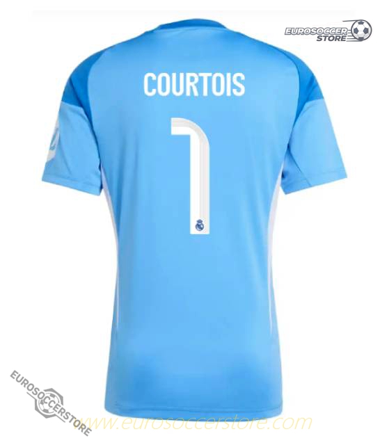 Real Madrid's COURTOIS 1 Goalkeeper Jersey for the 25-26 season.