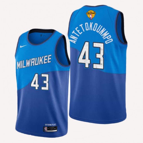 Bucks #43 Thanasis Antetokounmpo Durable 2021 Finals NBA Jersey -