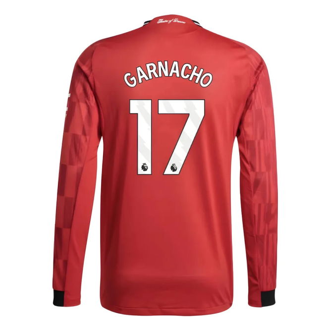 2025-20 Man Utd Home Shirt with Garnacho 17 L M S