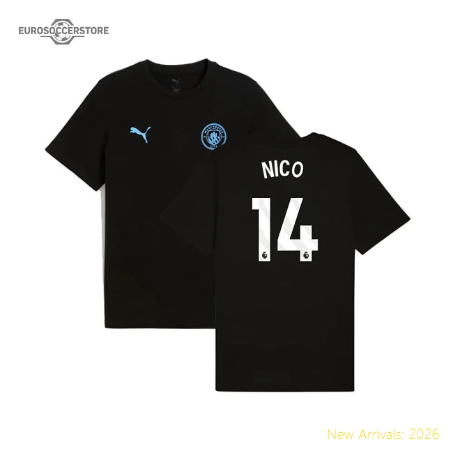 Official 2025-2026 Man City Ftbless Tee (black) (nico 14) - Premium