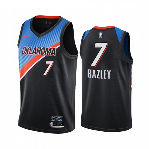 Thunder #7 Darius Bazley Official 2020 City NBA Jersey - Black City
