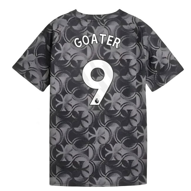 2025-2026 Man City Warm Up Jersey (Black) - Kids (Goater 9)