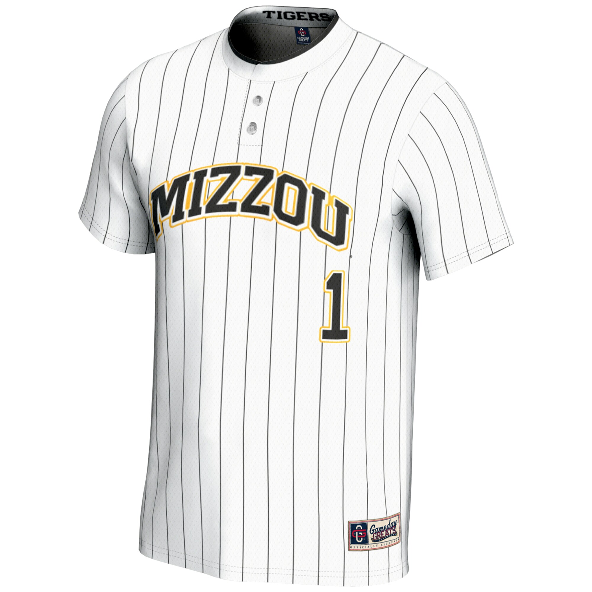 [DDG] Missouri Tigers GameDay Greats Unisex Lightweight Softball Jersey - White