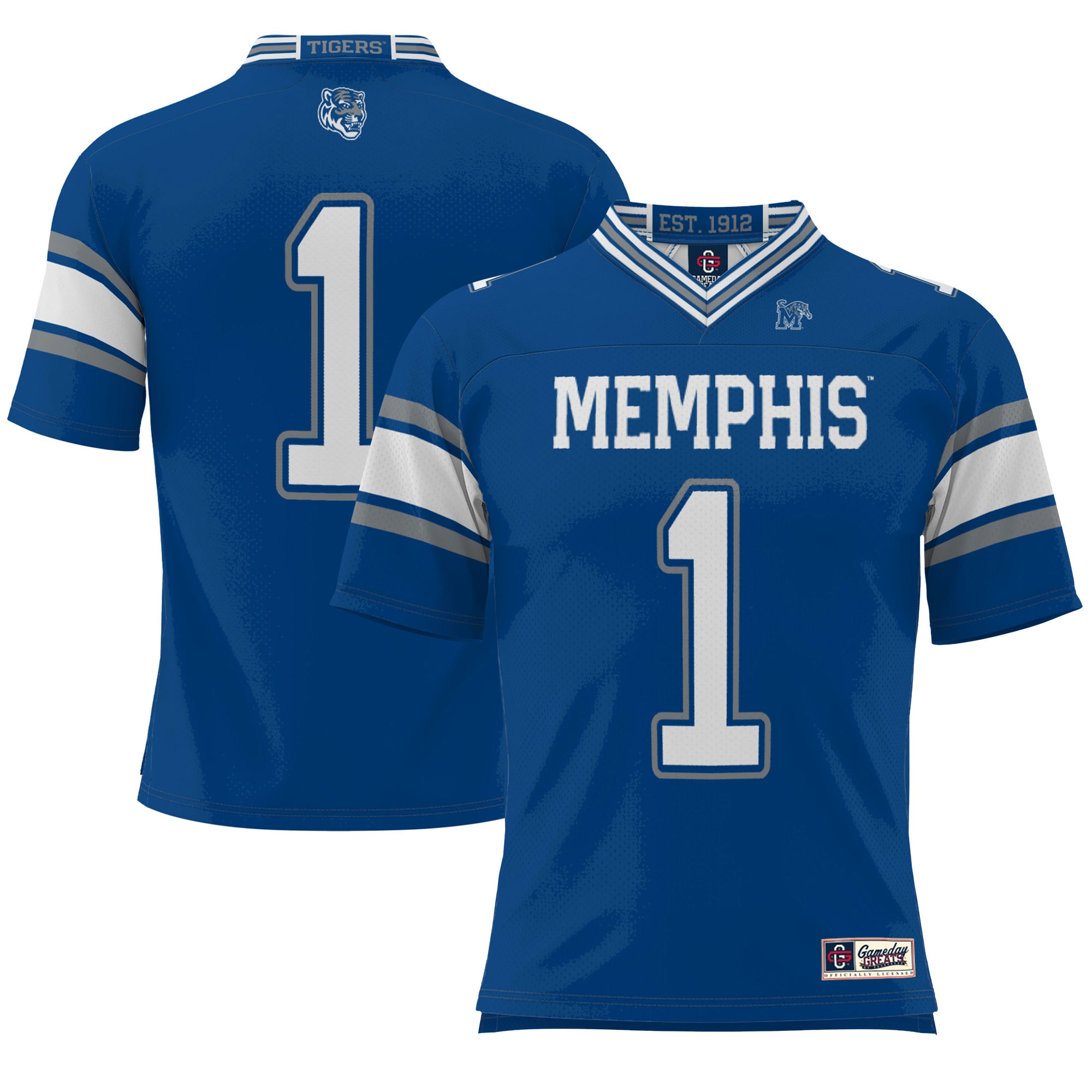 #1 Memphis Tigers GameDay Greats Youth Endzone 2026 Season Football Jersey - Royal