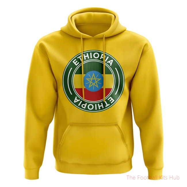 Men Ethiopia Football Badge Hoodie (Yellow)