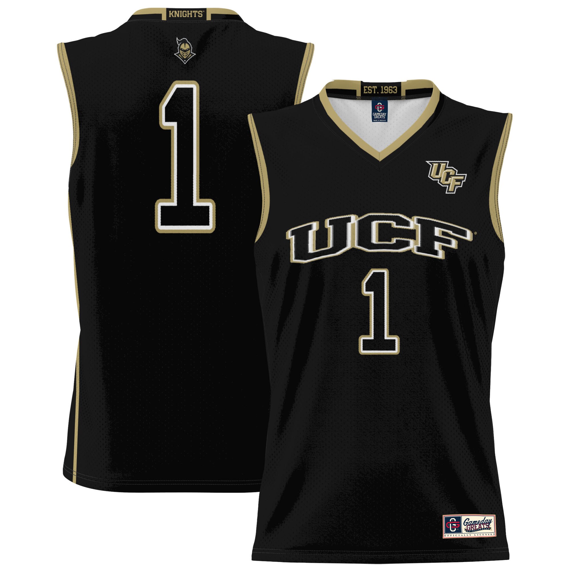 [DDG] UCF Knights GameDay Greats Unisex Lightweight Basketball Jersey - Black