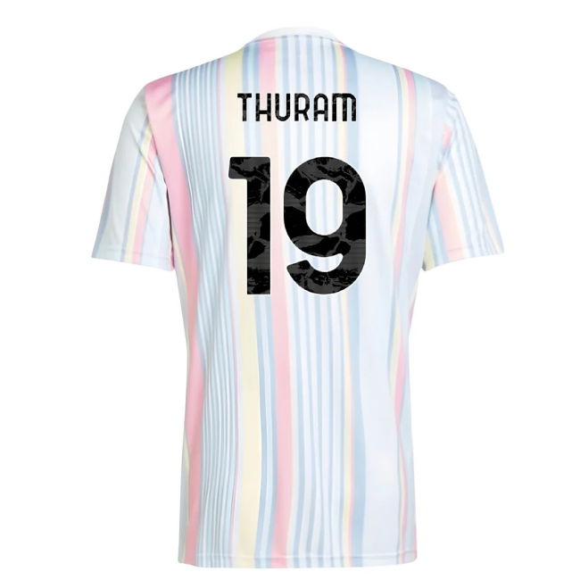Supporter Juve Juventus Pre Match Shirt White Thuram #19 Official ...