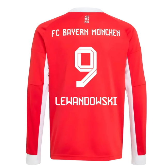 2025-2026 Home Shirt by Bayern Munich Long Sleeve (Kids
