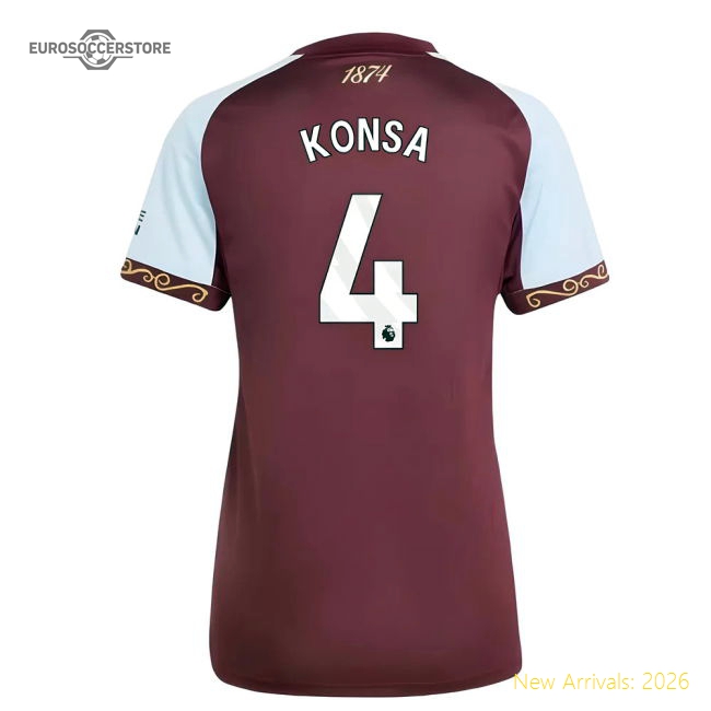 Aston Villa Male 2025 Home Jersey Shirt Football Fan Game Day Football Fan Gear