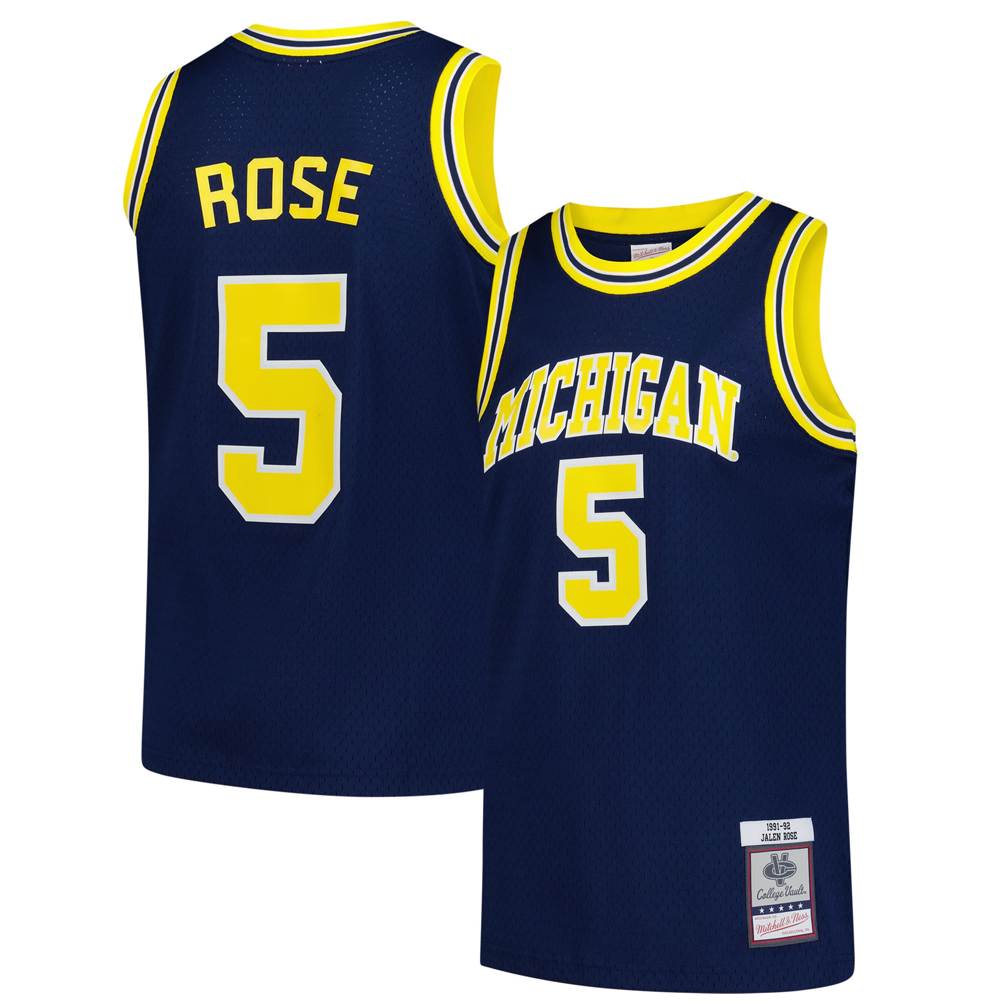 Jalen Rose Michigan Wolverines Mitchell & Ness 1991/92 Swingman Jersey - Navy