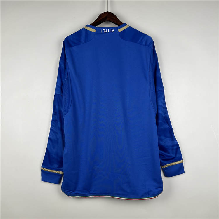 Authentic Match Quality 2023 Italy Home Long Sleeve Shirt