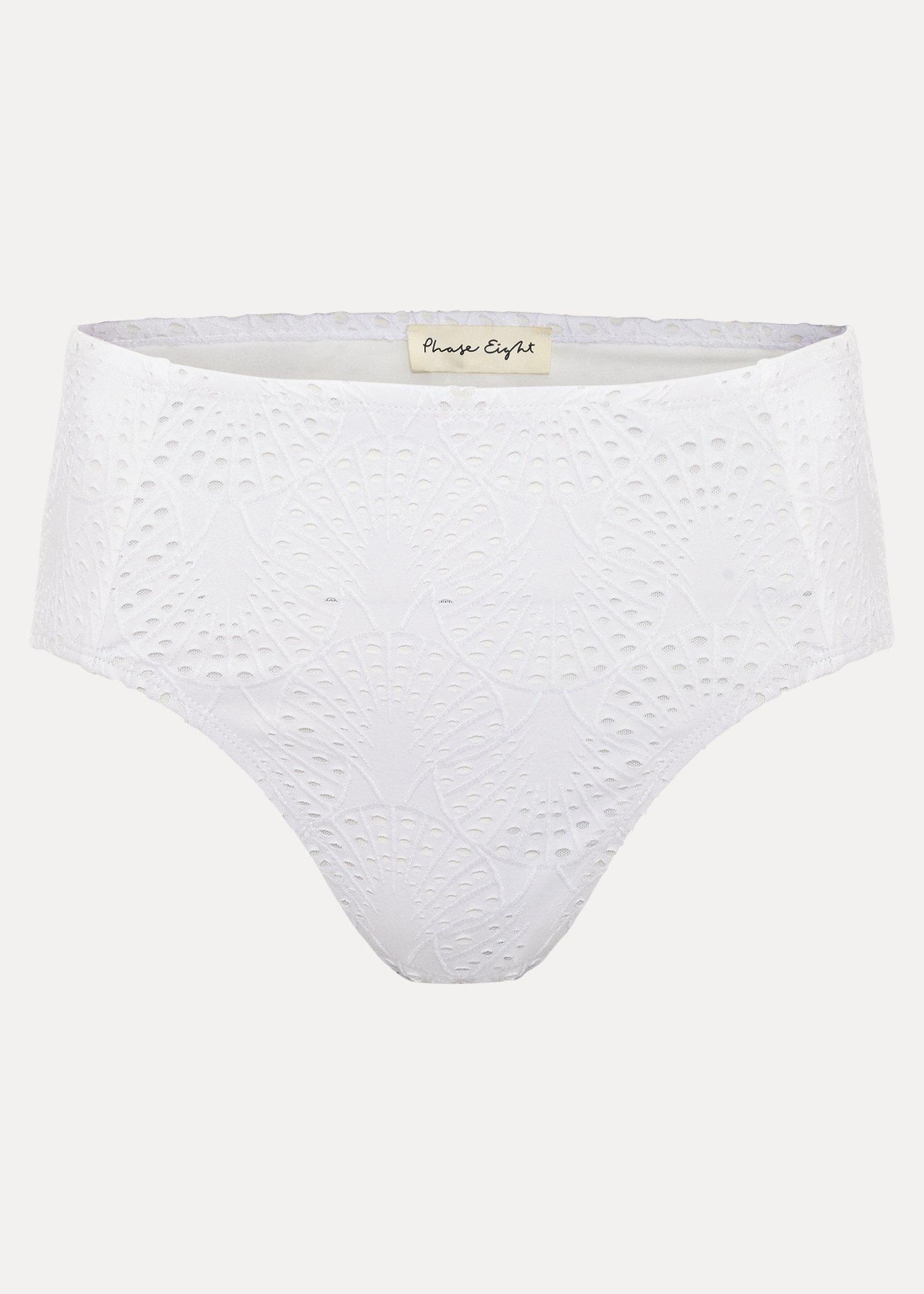 White Shell Texture Tankini Bottom