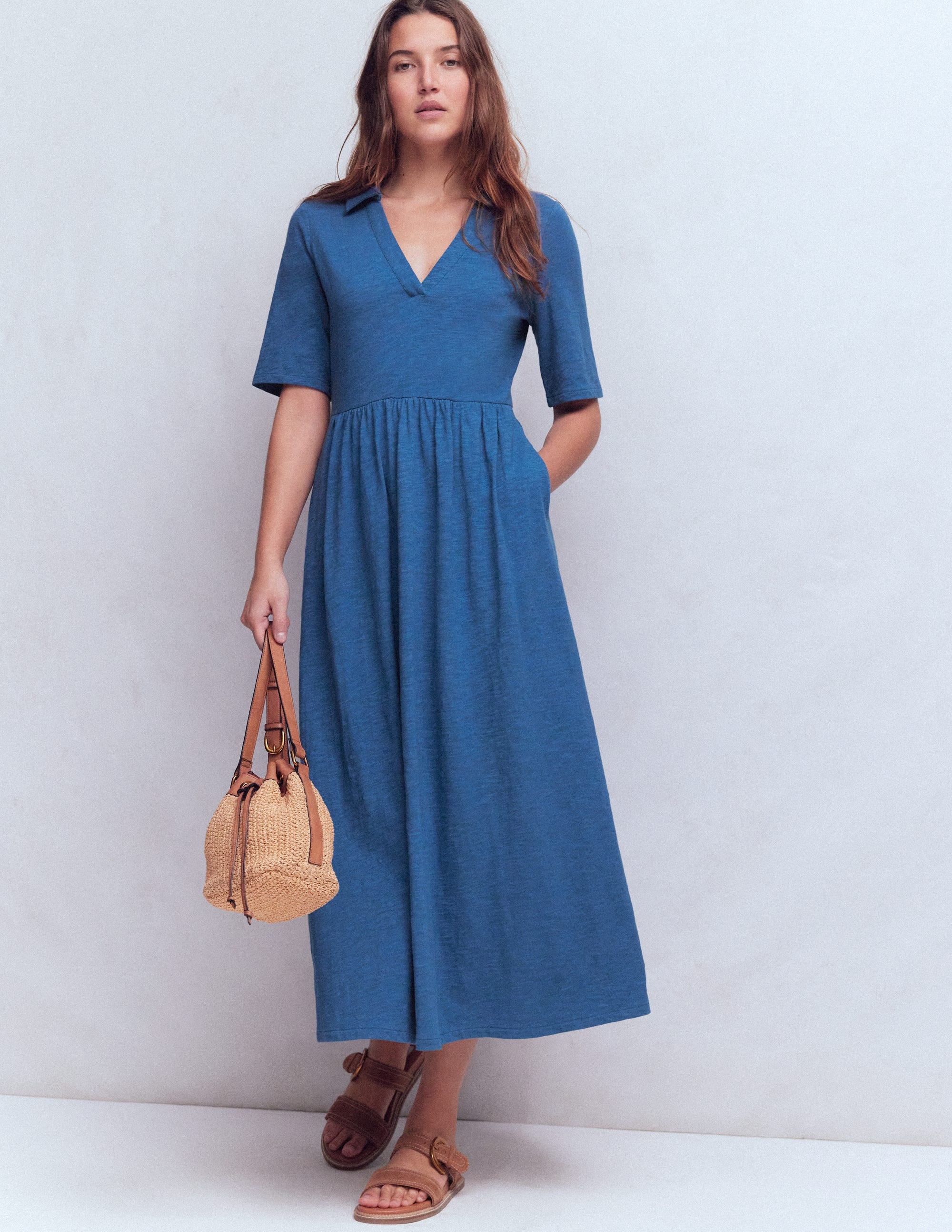 Aria Collared Jersey Dress