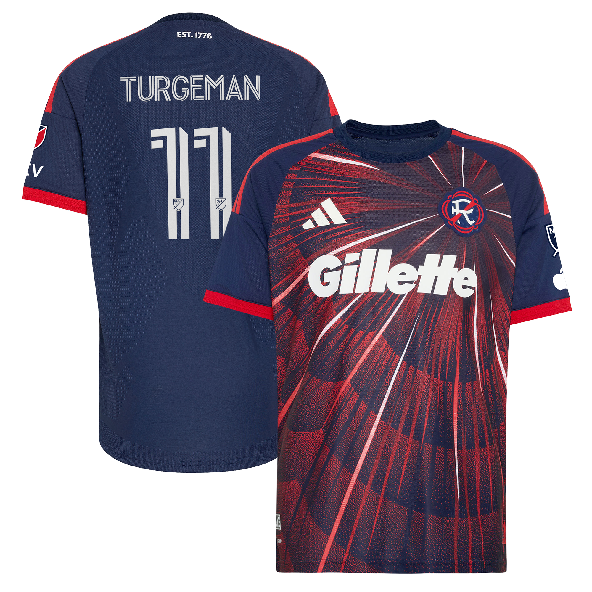 [SJH] Dor Turgeman New England Revolution 2026 Independence Day On-Field Authentic Patch Jersey - Blue