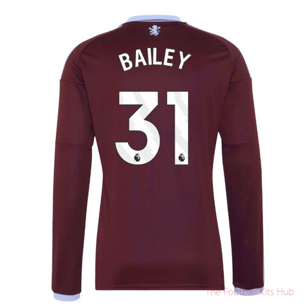 Aston Villa 2026-2027 Long Sleeve Home Shirt (Bailey 31)