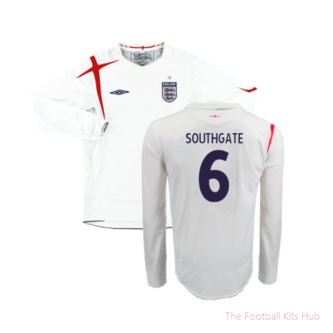 England 2005-07 Home Long Sleeve Shirt (XL) (Very Good) (SOUTHGATE 6)