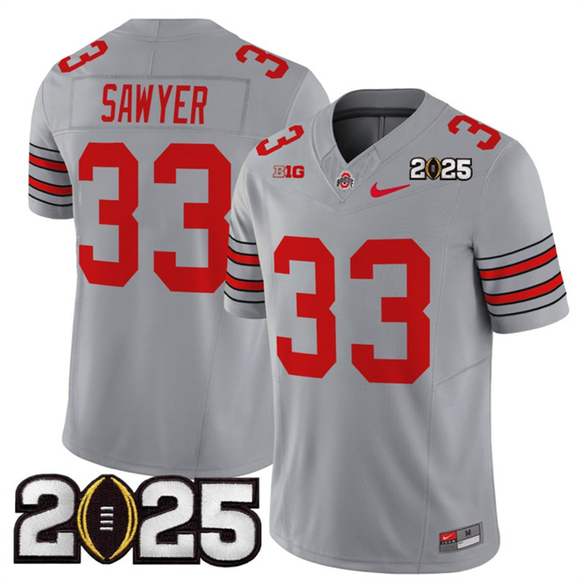 Men's OSU Ohio Jack Sawyer #33 game day Game 2025 replica Jersey