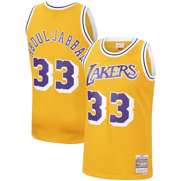 Durable Kareem Abdul-Jabbar LAL NBA Jersey - Team Colors - Great Value