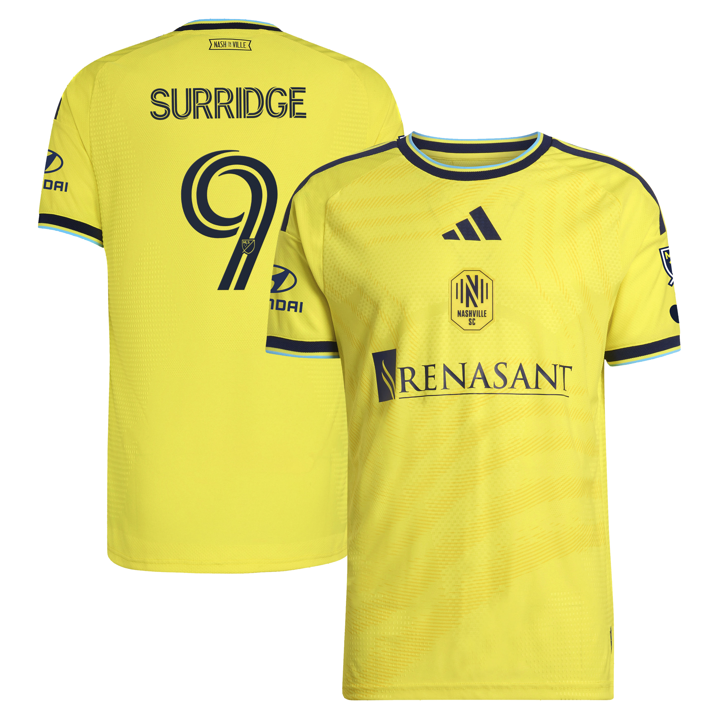 [SJH] Sam Surridge Nashville SC 2026 The Reverb Kit On-Field Authentic Patch Jersey - Yellow