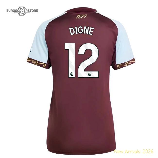 Official 2025-2026 Aston Villa Home Shirt (womens) (digne 12)