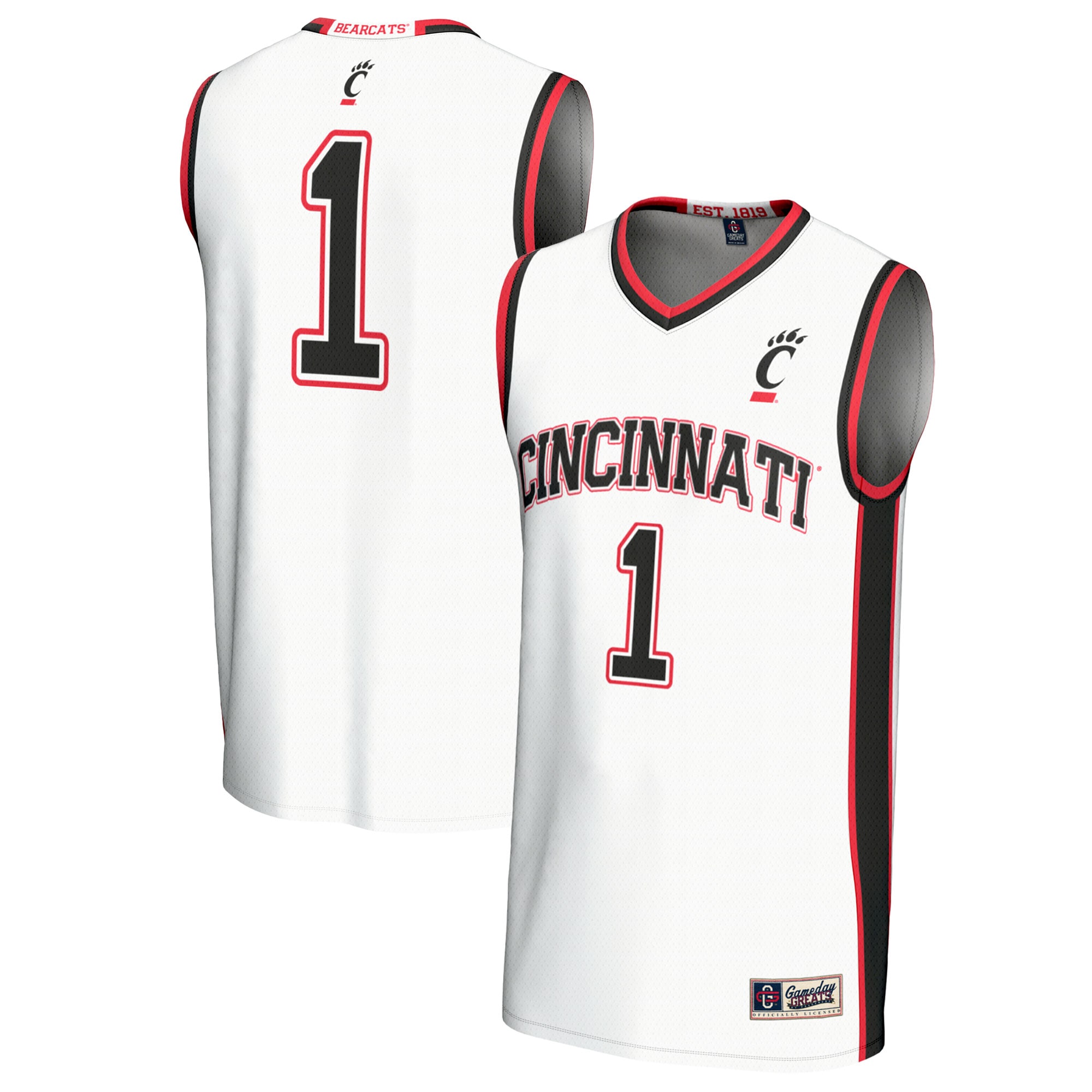 [NJP] Cincinnati Bearcats GameDay Greats Unisex Lightweight Basketball Fashion Jersey - White
