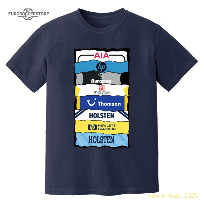 Authentic Tottenham Sponsor History T-shirt (navy) - Premium Quality