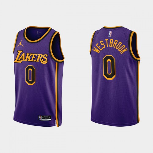 Purple LAL Russell Westbrook #0 Nike Classic Jersey NBA Fan Apparel