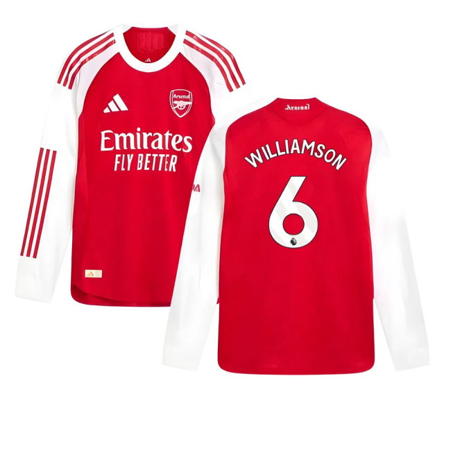 2025-20 Arsenal Authentic Home Soccer Jersey Williamson 6 L M S