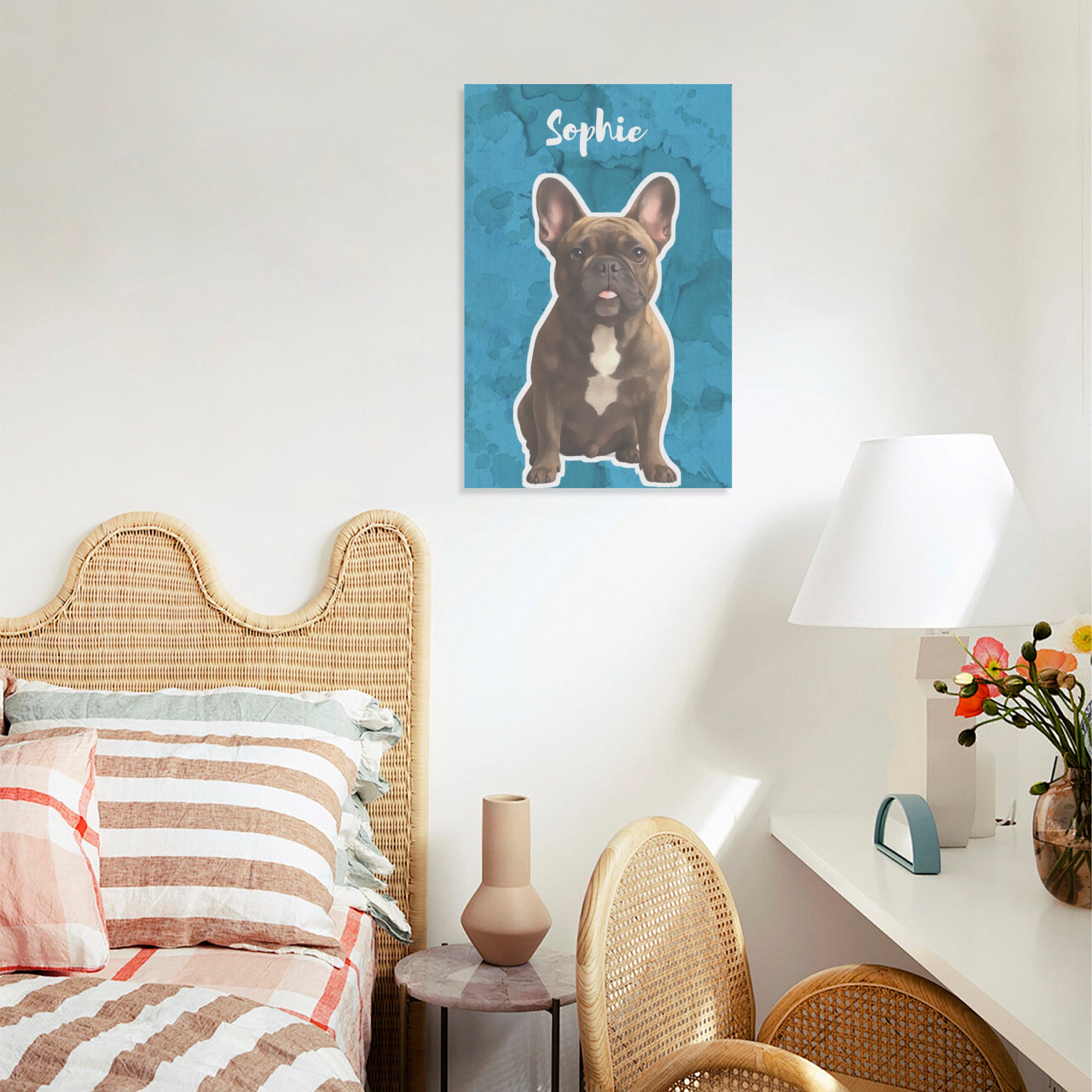 Comfortable Milo - Personalized Vertical Canvas Painting for Daily Life