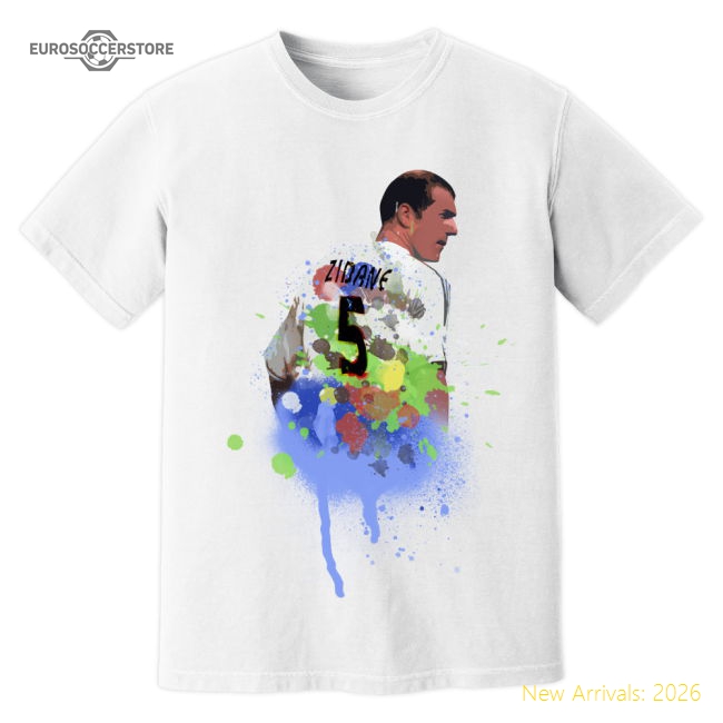 Popular Zinedine Zidane Real Madrid Art T-Shirt (White)
