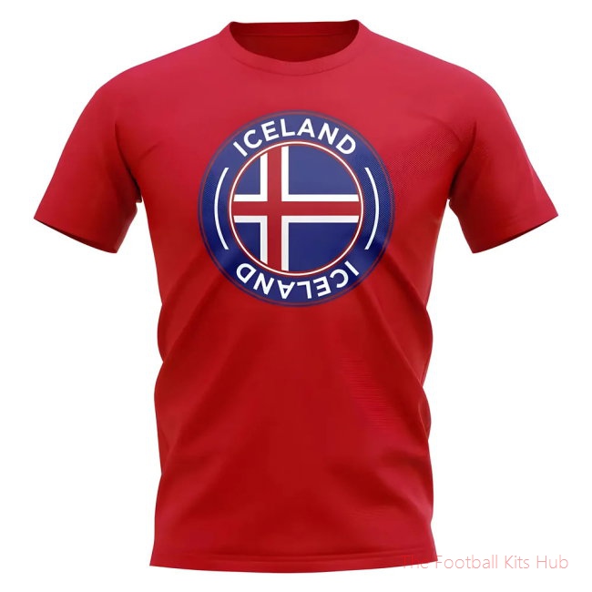Iceland Football Badge T-Shirt (Red)