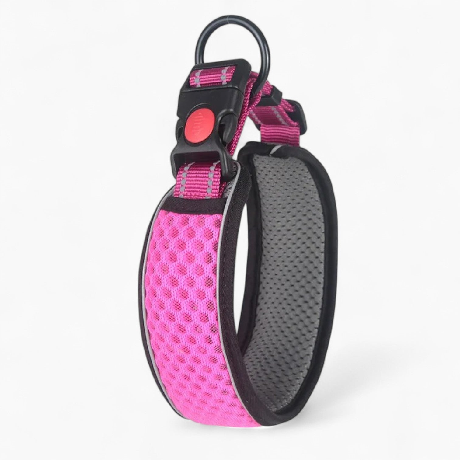Hexafur Frenchie Reflective Collar – Night Safety Adjustable Honeycomb Breathable Collar