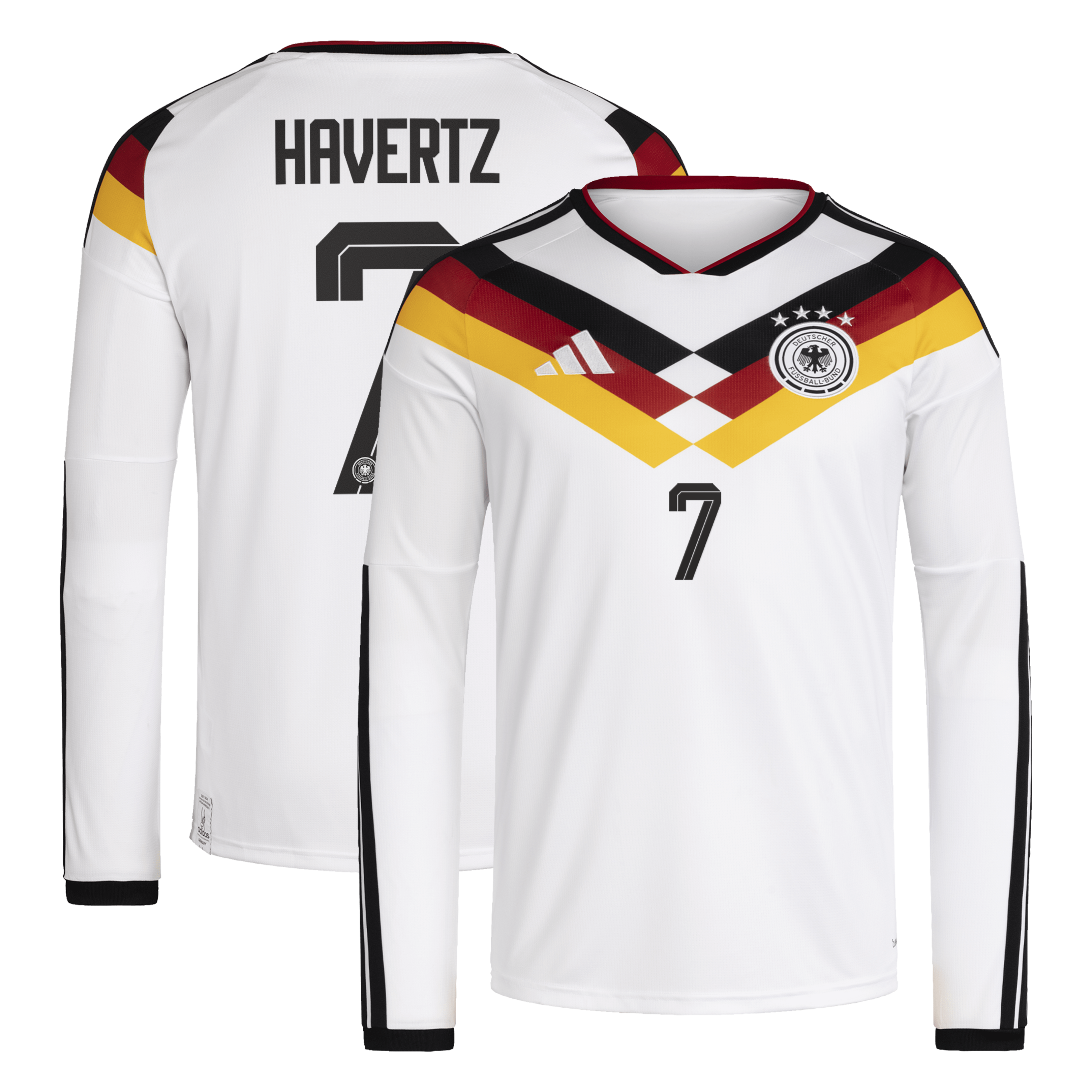 [SJH] Kai Havertz Germany National Team 2026 Home Replica Long Sleeve Jersey - White