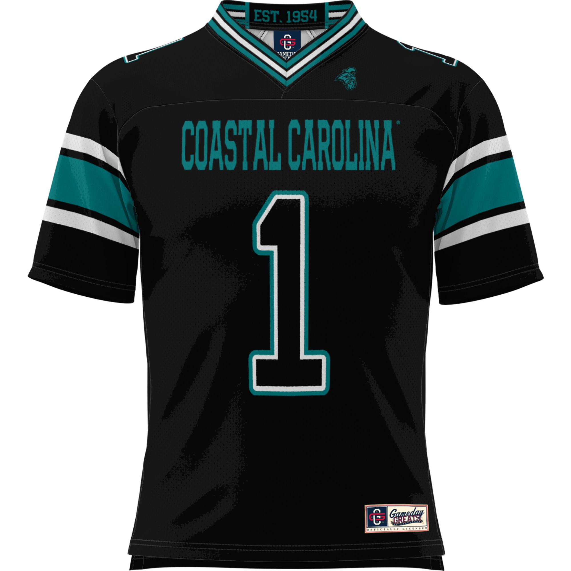 #1 Coastal Carolina Chanticleers GameDay Greats Youth Football Jersey - Black