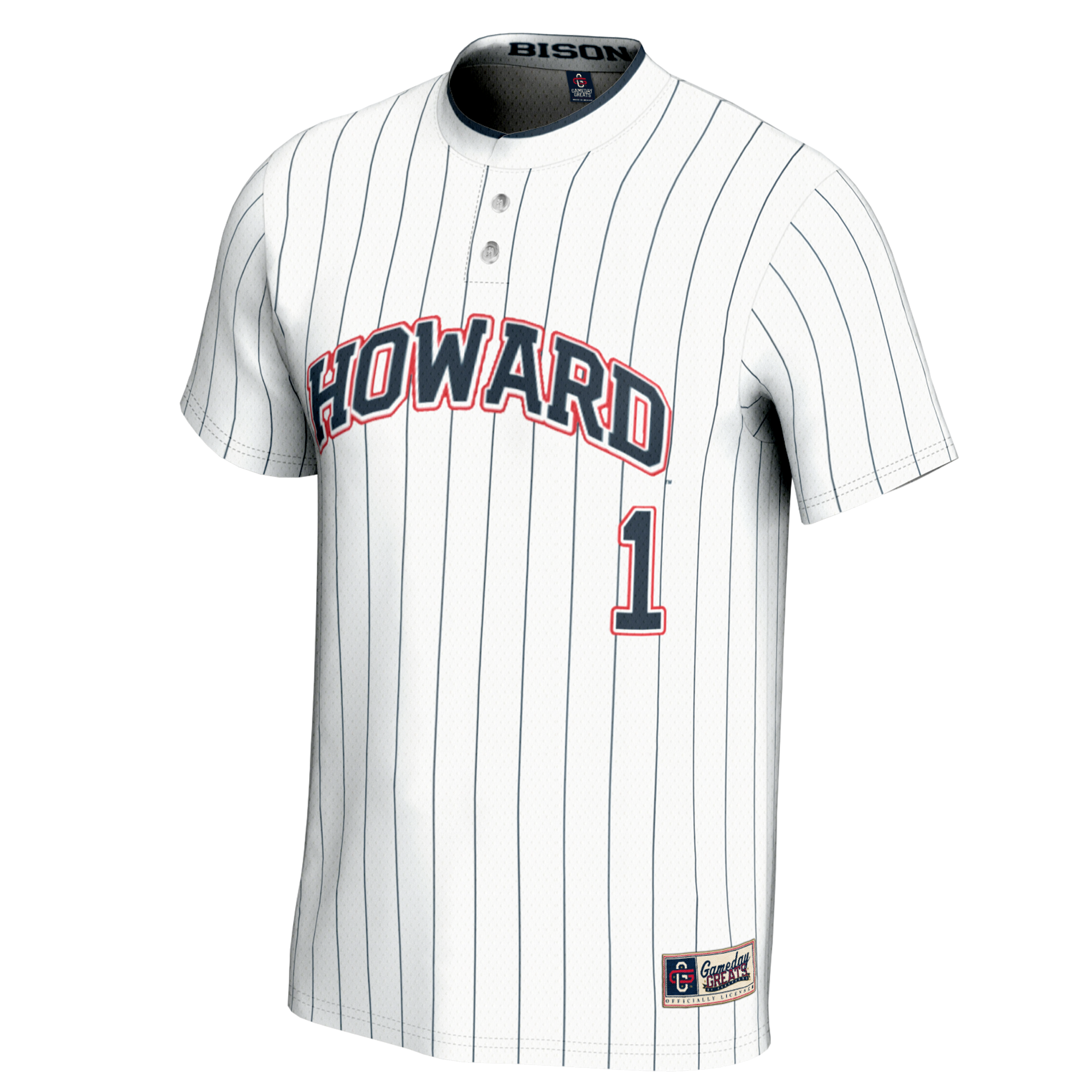 [DDG] Howard Bison GameDay Greats Unisex Lightweight Softball Jersey - White