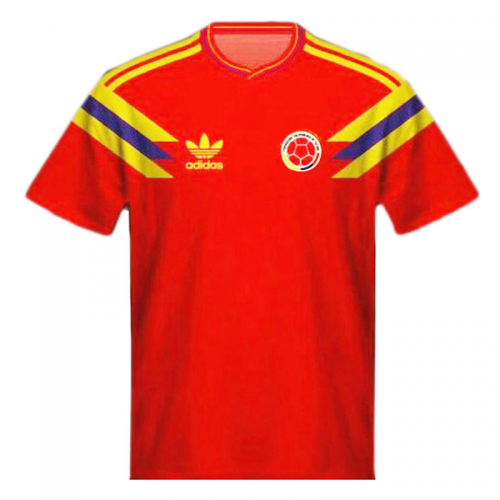 Elite Official COLOMBIA 1990 AWAY RETRO SOCCER JERSEY SHIRT