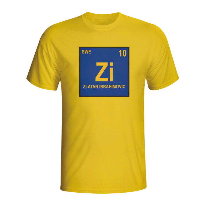 Zlatan Ibrahimovic Sweden Periodic Table T-shirt (yellow)