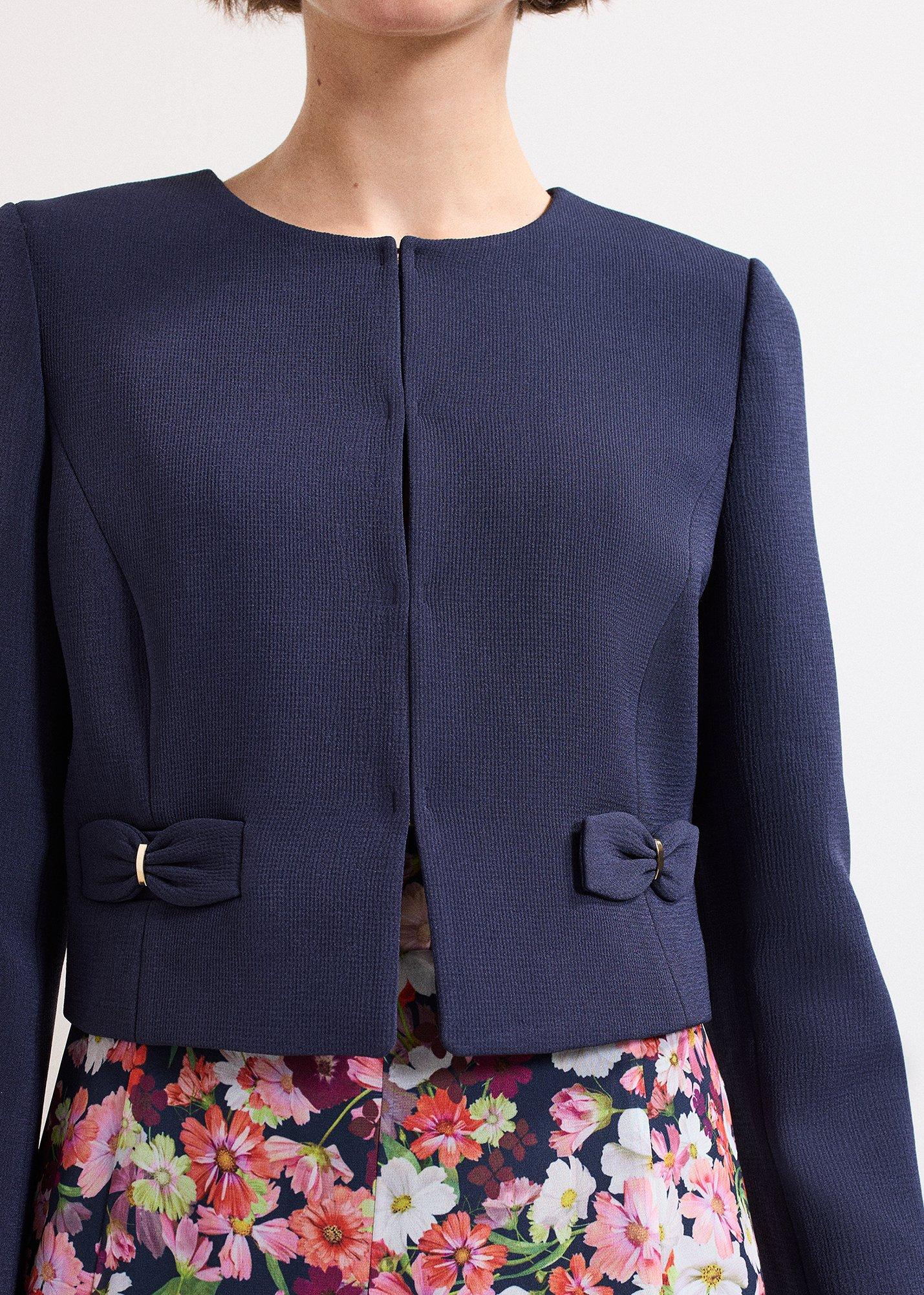 Pheebs Textured Bow Detail Jacket