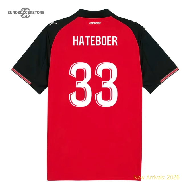 Authentic 2025-2026 Stade Rennais Home Shirt (Hateboer 33)