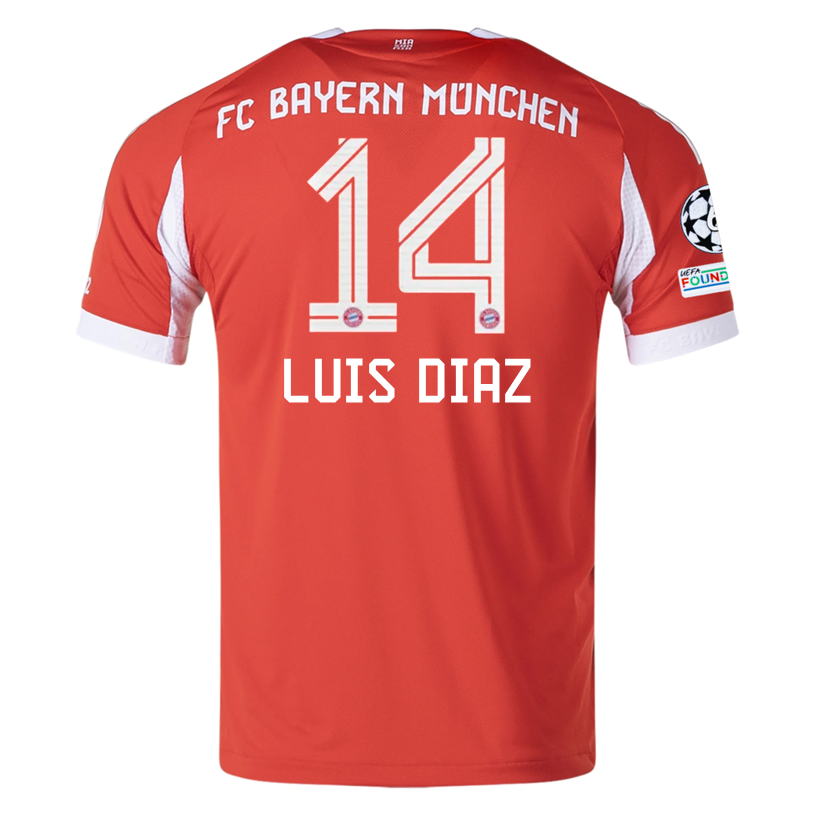 Bayern Munich Diaz 2025-2026 UCL Home Jersey – Authentic Shirt