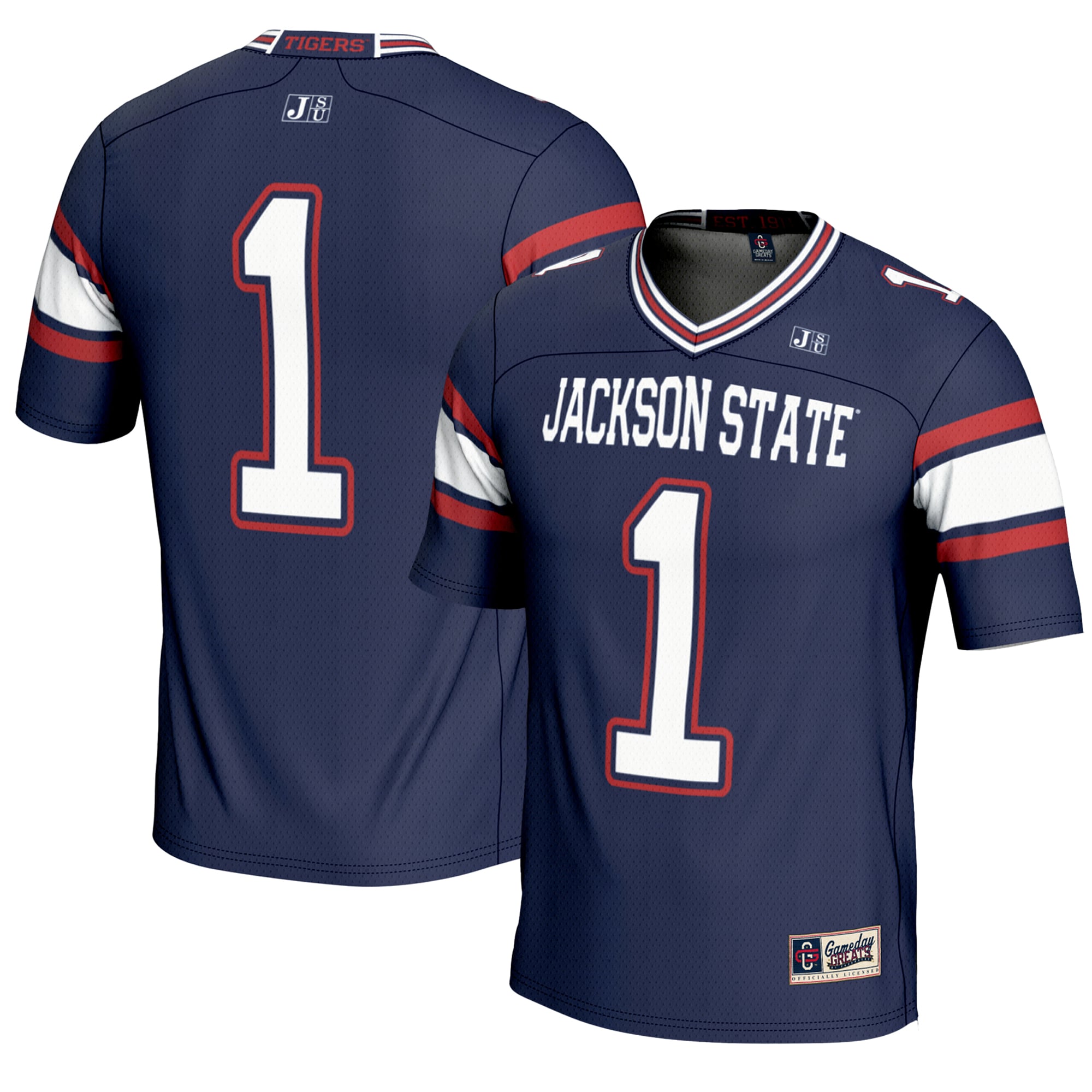 Youth #1 Navy Jackson State Tigers Football Jersey