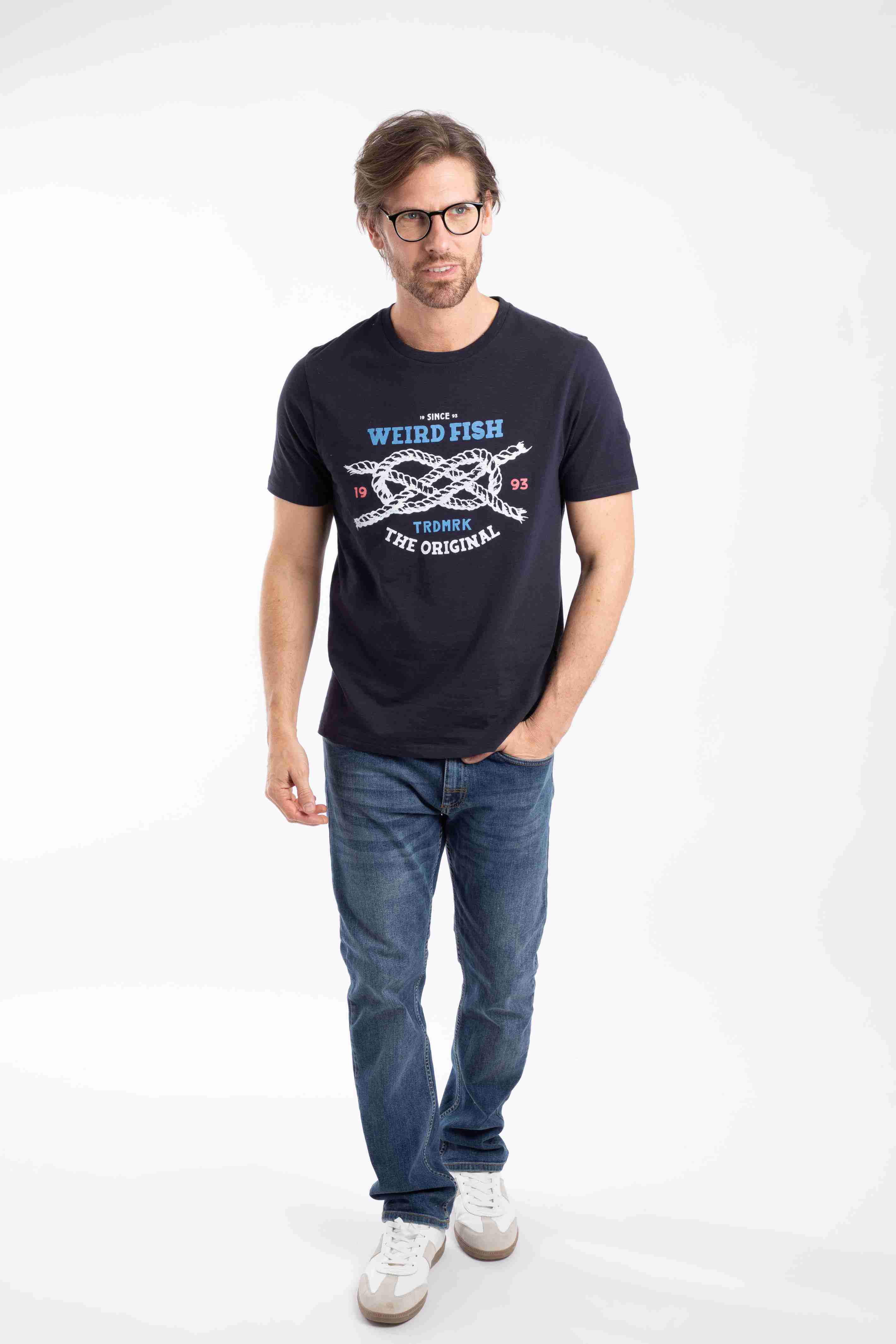Cast Off Front Print Graphic T-Shirt Midnight