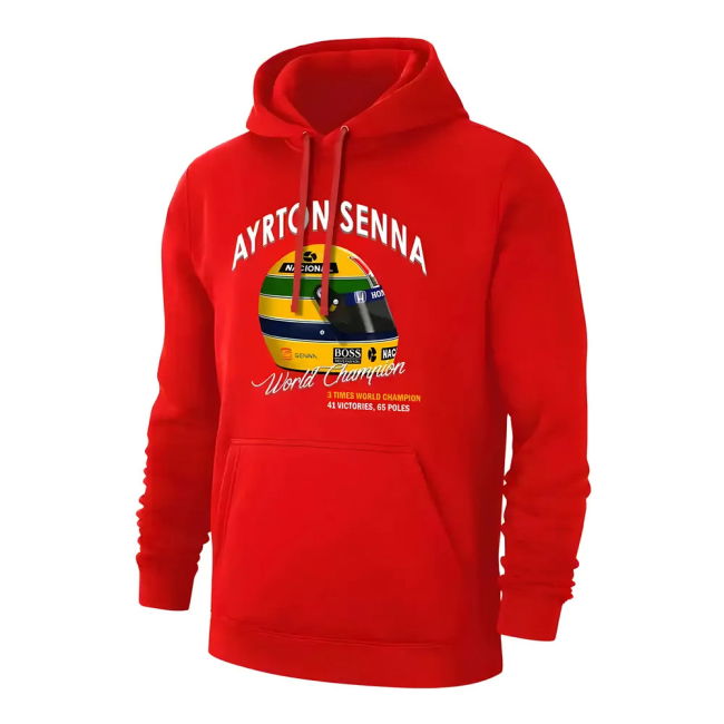 Championship Ayrton Senna Helmet Footer With Hood, Red Athletic